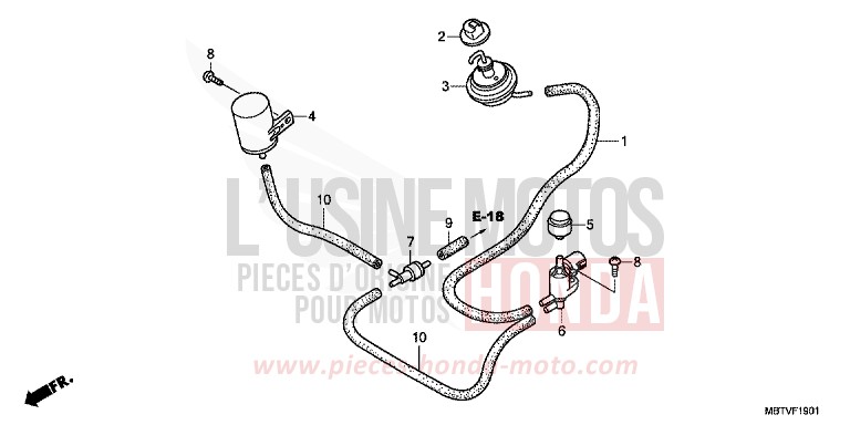 ELECTROVANNE DE COMMANDE DERIVATION de Varadero ABS PEARL CONCOURS BLACK (NHA65) de 2011
